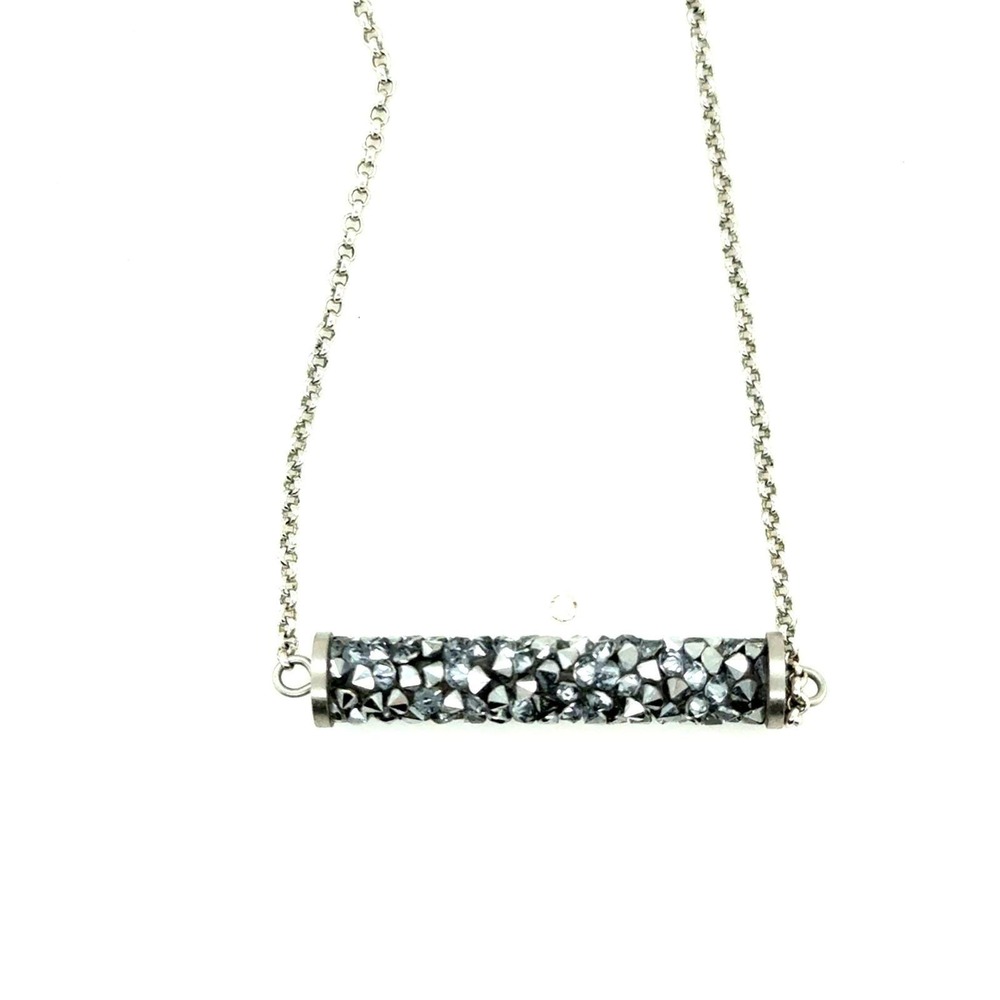 Touchstone Crystal‎ Swarovski Silver Tone Pipette Necklace